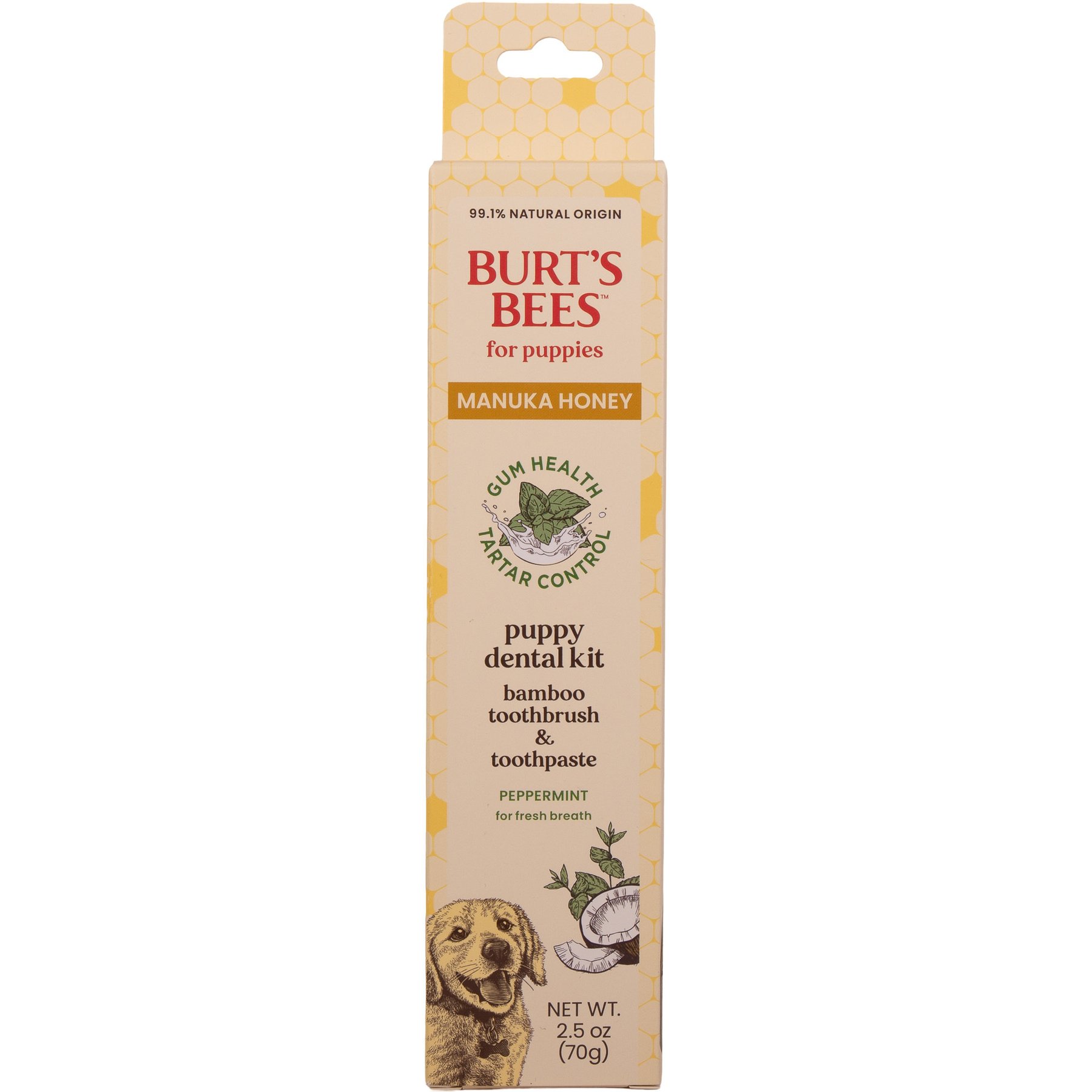 Burt's Bees Manuka Honey Peppermint Flavor Puppy Dental Kit for Dogs