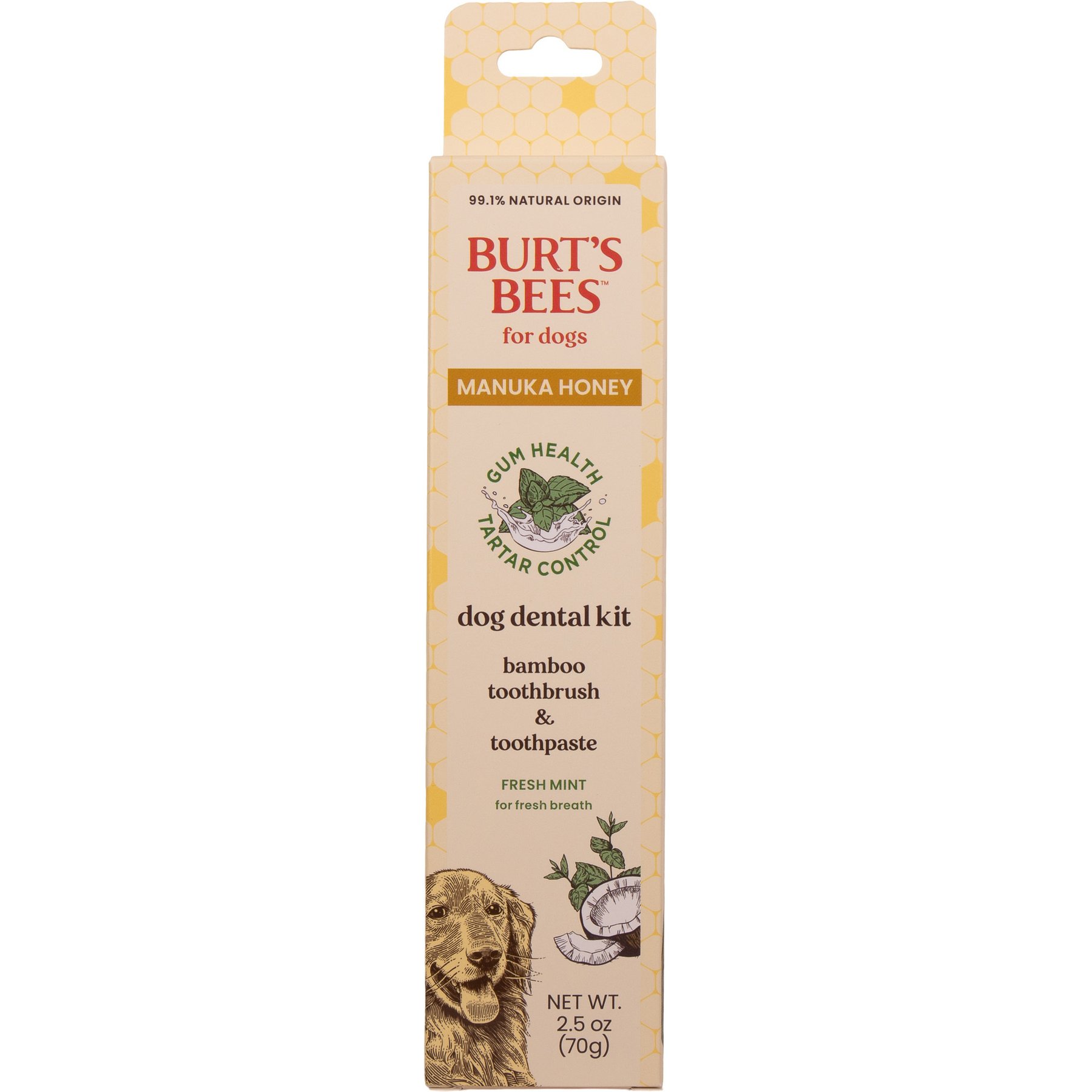Burt's Bees Manuka Honey Fresh Mint Flavor Dental Kit for Dogs