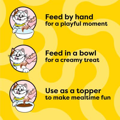 Show full view: Temptations Lickable Puree Salmon & Dairy Flavor Kitten Lickable Cat Treats, 4 count slide 6 of 9