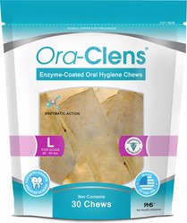 Ora-Clens Oral Hygiene Large Enzyme Dental Dog Treats, 30 count