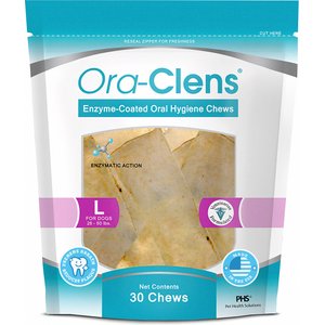 Ora-Clens Oral Hygiene Large Enzyme Dental Dog Treats, 30 count