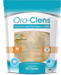 Ora-Clens Oral Hygiene Medium Enzyme Dental Dog Treats, 30 count
