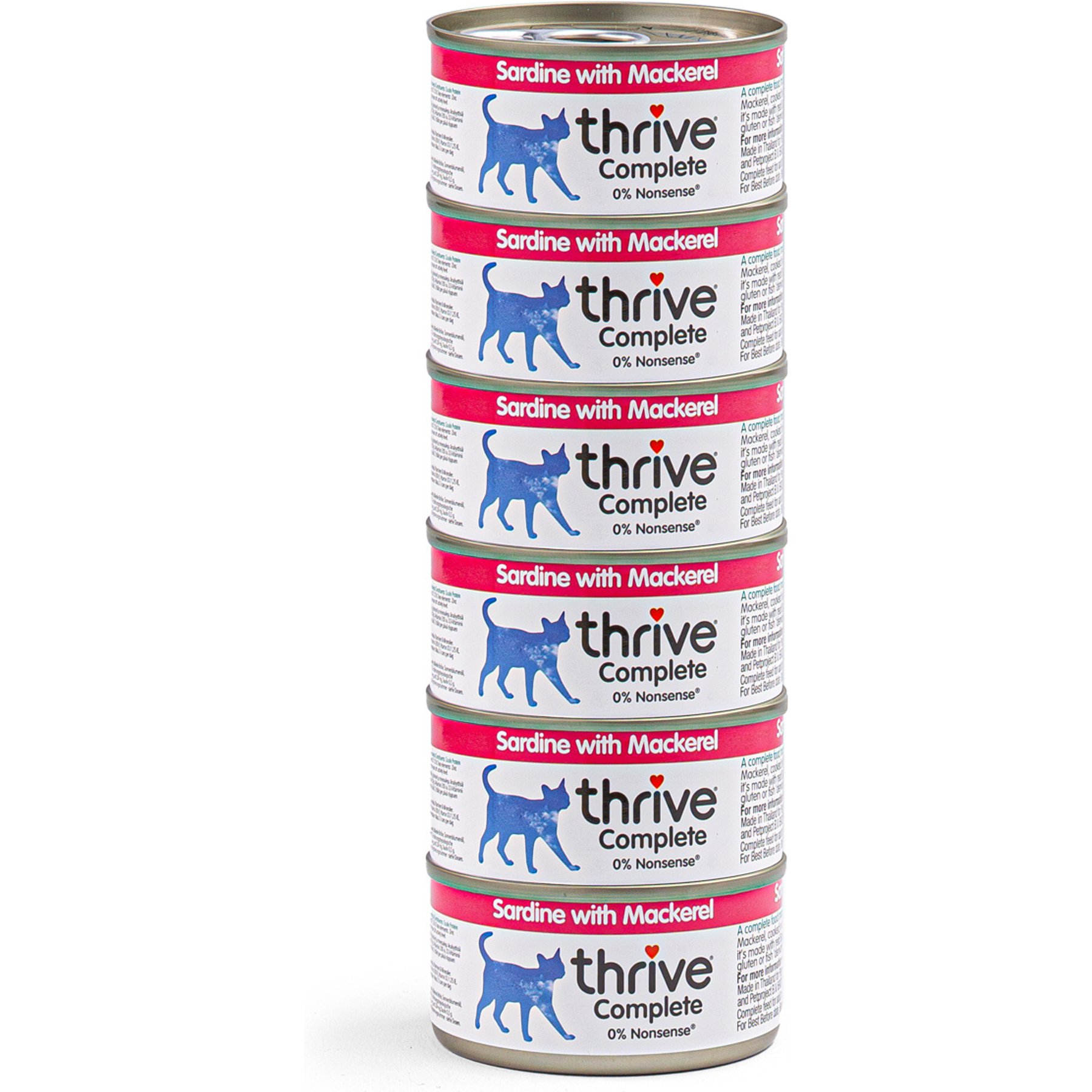 Thrive Sardine & Mackerel Bits in Broth Wet Cat Food, 2.65-oz can, case of 6
