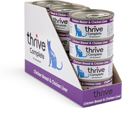 Thrive Chicken Breast & Chicken Liver Bits in Broth Wet Cat Food, 75-g can, case of 12