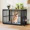 Show in main carousel: Wooflex 4-in-1 Wooden 360° Swivel Bowls Furniture TV Stand 3-Door Dog Crate Furniture, Large: 38.8 inch slide 2 of 7