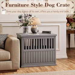 KAMABOKO Weatherproof Single Door Furniture Polypropylene Indoor & Outdoor Dog House, Grey slide 2 of 6