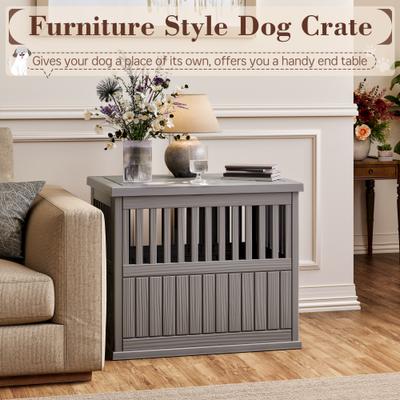 Show full view: KAMABOKO Weatherproof Single Door Furniture Polypropylene Indoor & Outdoor Dog House, Grey slide 3 of 6