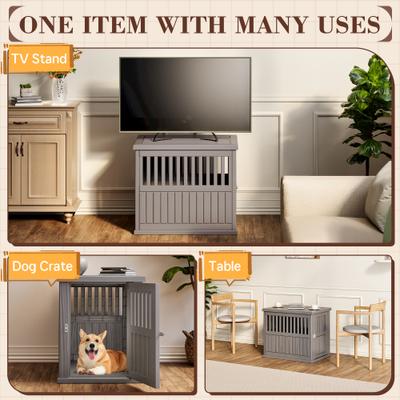 Show full view: KAMABOKO Weatherproof Single Door Furniture Polypropylene Indoor & Outdoor Dog House, Grey slide 6 of 6