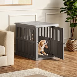 KAMABOKO Weatherproof Single Door Furniture Polypropylene Indoor & Outdoor Dog House, Grey