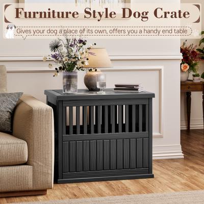 Show full view: KAMABOKO Weatherproof Single Door Furniture Polypropylene Indoor & Outdoor Dog House, Black slide 4 of 7