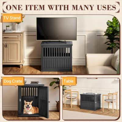 Show full view: KAMABOKO Weatherproof Single Door Furniture Polypropylene Indoor & Outdoor Dog House, Black slide 3 of 7