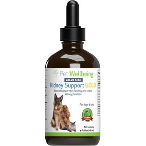 Pet Wellbeing Kidney Support GOLD Bacon Flavored Liquid Kidney Supplement for Dogs, 4-oz bottle