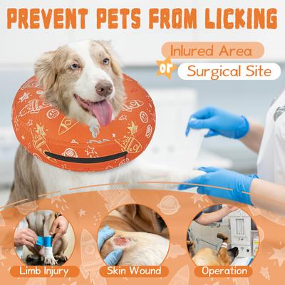 Show full view: Supet Inflatable Recovery Cone Collar for Dogs, Orange, X-Small slide 3 of 8