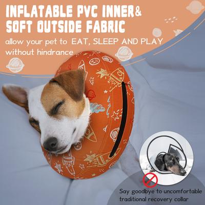 Show full view: Supet Inflatable Recovery Cone Collar for Dogs, Orange, X-Small slide 4 of 8