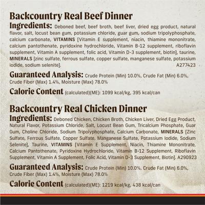 Show full view: Merrick Backcountry Grain-Free Real Beef & Chicken Dinner Variety Pack Wet Dog Food, 12.7-oz can, case of 12 slide 8 of 12