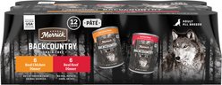 Merrick Backcountry Grain-Free Real Beef & Chicken Dinner Variety Pack Wet Dog Food, 12.7-oz can, case of 12