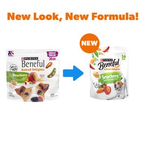 Purina Beneful Baked Delights Snackers with Apples, Carrots, Peas & Peanut Butter Dog Treats, 36-oz pouch