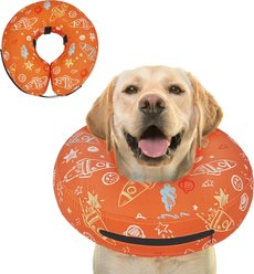 Supet Inflatable Recovery Cone Collar for Dogs, Orange, XX-Large