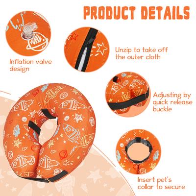 Show full view: Supet Inflatable Recovery Cone Collar for Dogs, Orange, X-Small slide 8 of 8