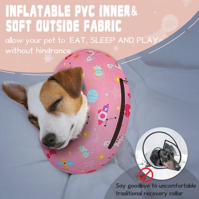 Show full view: Supet Inflatable Recovery Cone Collar for Dogs, Pink, Large slide 4 of 8