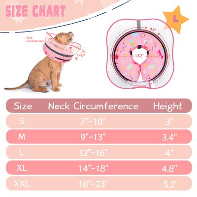 Show full view: Supet Raised Inflatable Dog Recovery Cone Collar for Dogs, Pink, Large: 12 to 16-in neck slide 7 of 8
