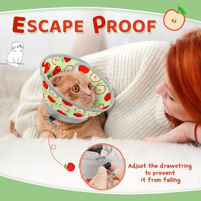 Show full view: Supet Adjustable Recovery Cone for Cats, Apple, Small: 5 to 9-in neck slide 6 of 8