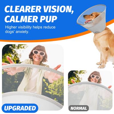 Show full view: Supet Soft Protect Edge Recovery Cone for Dogs, Grey, X-Small: 9.5 to 11.5-in neck slide 8 of 9