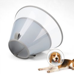 Supet Soft Protect Edge Recovery Cone for Dogs, Grey, Medium: 11.5 to 14.5-in neck