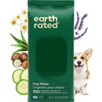 Earth Rated Thick Hypoallergenic 3-in-1 Dog Grooming Wipes, Lavender Scented, 100 count