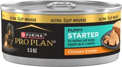 Purina Pro Plan Puppy Mousse Starter Chicken Entree Wet Dog Food, 5.5-oz box, case of 24