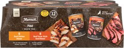Merrick Grain-Free Real Texas Beef & Chicken Dinner Variety Pack Wet Dog Food, 12.7-oz can, case of 12