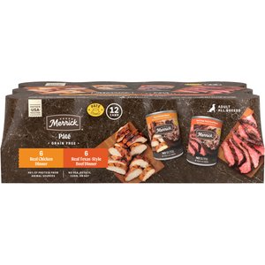 Merrick Grain-Free Real Texas Beef & Chicken Dinner Variety Pack Wet Dog Food, 12.7-oz can, case of 12