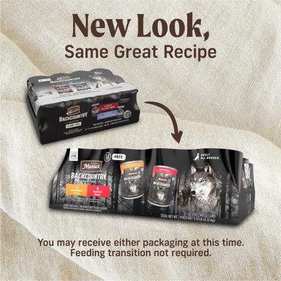 Show full view: Merrick Backcountry Grain-Free Real Beef & Chicken Dinner Variety Pack Wet Dog Food, 12.7-oz can, case of 12 slide 3 of 12