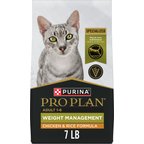 Purina Pro Plan Adult Weight Management Chicken & Rice Formula Dry Cat Food, 7-lb bag
