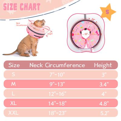 Show full view: Supet Raised Inflatable Dog Recovery Cone Collar for Dogs, Pink, Small: 7 to 10-in neck slide 7 of 8