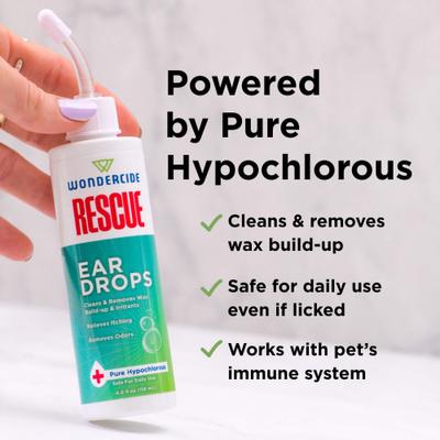 Show full view: Wondercide Rescue Ear Drops Liquid Supplement for Dogs & Cats, 4-fl oz slide 7 of 8