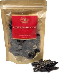 Pawtitas Dehydrated Ostrich Heart High-Protein Jerky Dog Treats, 4-oz