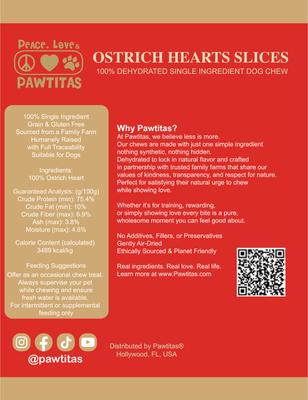 Show full view: Pawtitas Dehydrated Ostrich Heart High-Protein Jerky Dog Treats, 2-oz slide 4 of 8