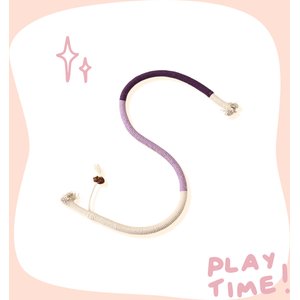 Happy & Polly Interactive Chew & Scratch Teaser Plush Cat Toy with Sisal Rope, 2 count, Pink/Cloud