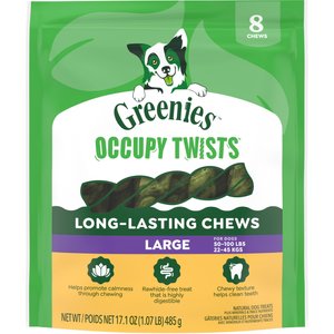 Greenies Occupy Twists Chicken Flavor Natural Dog Dental Treats, Large, 8 count