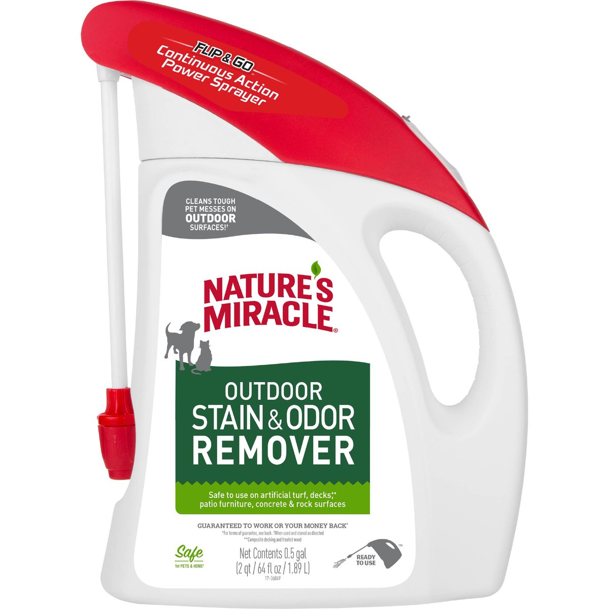 Nature's Miracle Outdoor Multi-Mess Formula Dog & Cat Stain & Odor Remover, 64-fl oz bottle