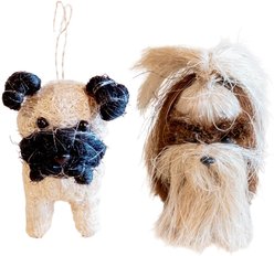 LIKHA Pug & Shih Tzu Coco Coir Ornament Set
