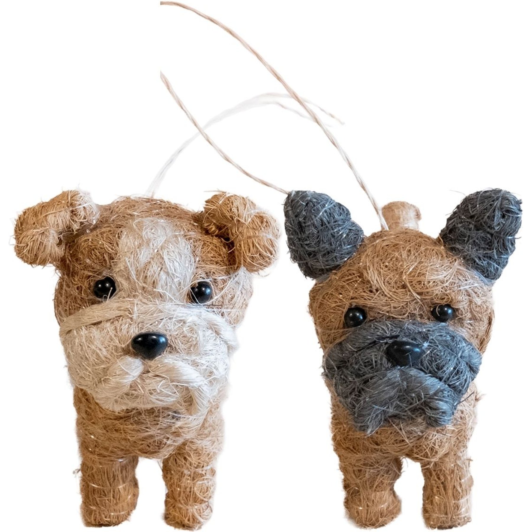 LIKHA English Bulldog & French Bulldog Coco Coir Ornament Set