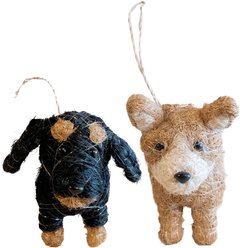 LIKHA Dachshund & Corgi Coco Coir Ornament Set