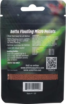 Show full view: Dr. Tim's Aquatics Betta Feed Fish Food, 1.75-oz pouch slide 2 of 4