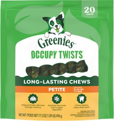 Greenies Occupy Twists Petite Natural Chicken Flavor Adult Dental Dog Treats, 20 count