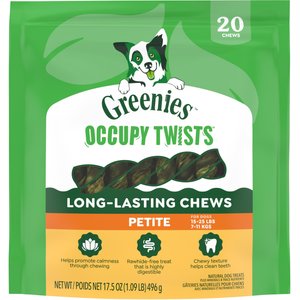 Greenies Occupy Twists Petite Natural Chicken Flavor Adult Dental Dog Treats, 20 count