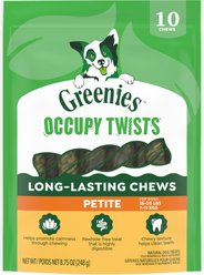 Greenies Occupy Twists Petite Natural Chicken Flavor Adult Dental Dog Treats, 10 count