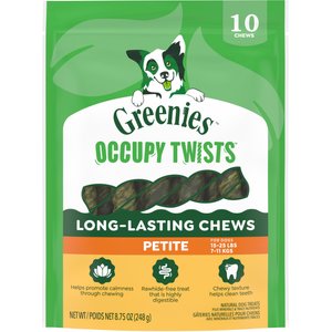 Greenies Occupy Twists Petite Chicken Flavor Natural Long-Lasting Chews Dog Treats, 10 count