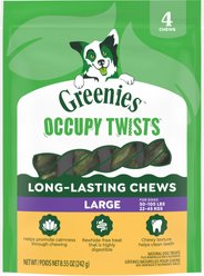 Greenies Occupy Twists Chicken Flavor Natural Dog Dental Treats, Large, 4 count